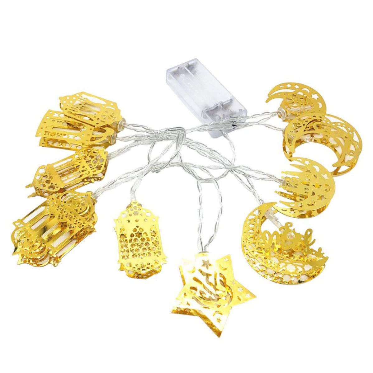 LED String Lights Ramadan Muslim 1.65m Fairy Lights Battery Operated Moon Star EID Mubarak Decor Warm Light
