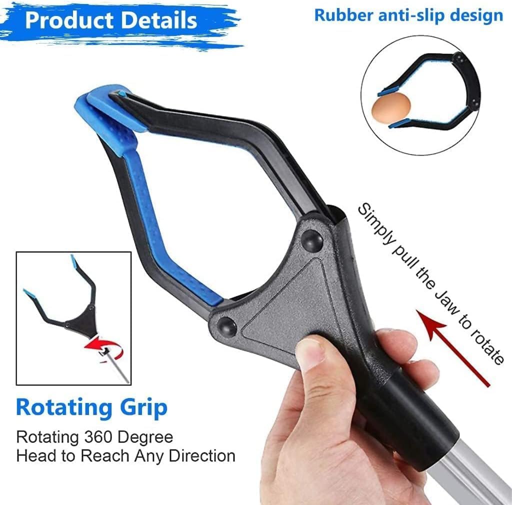 80cm Foldable Litter Picker Long Arm Litter Picking Equipment Rubbish Pick Up Hand Tool Reaching Aids Grabber Tool for Elderly