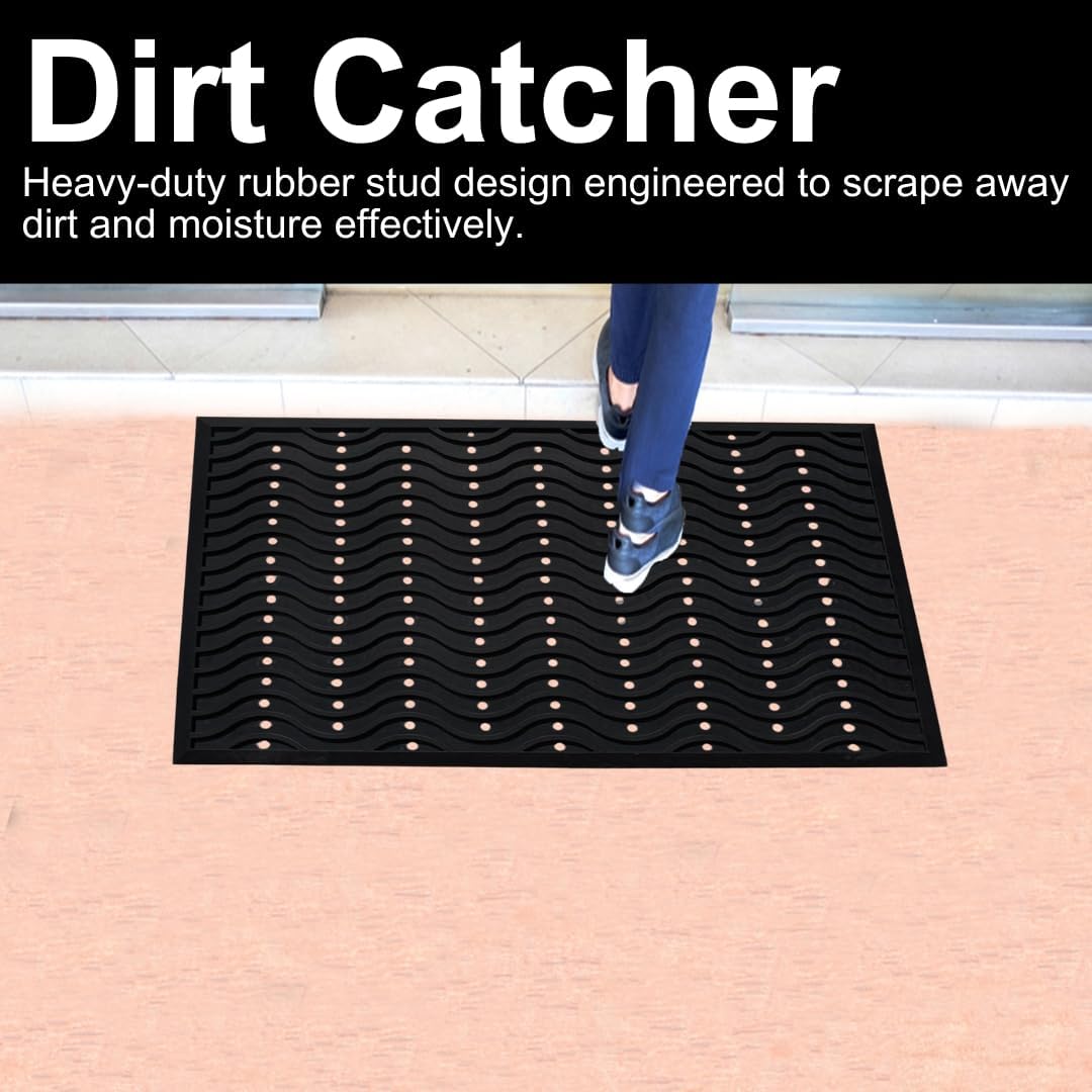 A1HC New Natural Rubber Premium Scrapper Door Mats-Keeps Mud and Dirt Away for Commercial and Residential Use, Office Entrance, Retail, Restaurants, Homes & Any Areas Where is Heavy Traffic 24"x36"