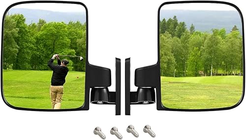 Espejos laterales de carrito de golf para Club Car EZ-GO Yamaha y otros espejos retrovisores laterales de gran angular plegable ajustable de 180