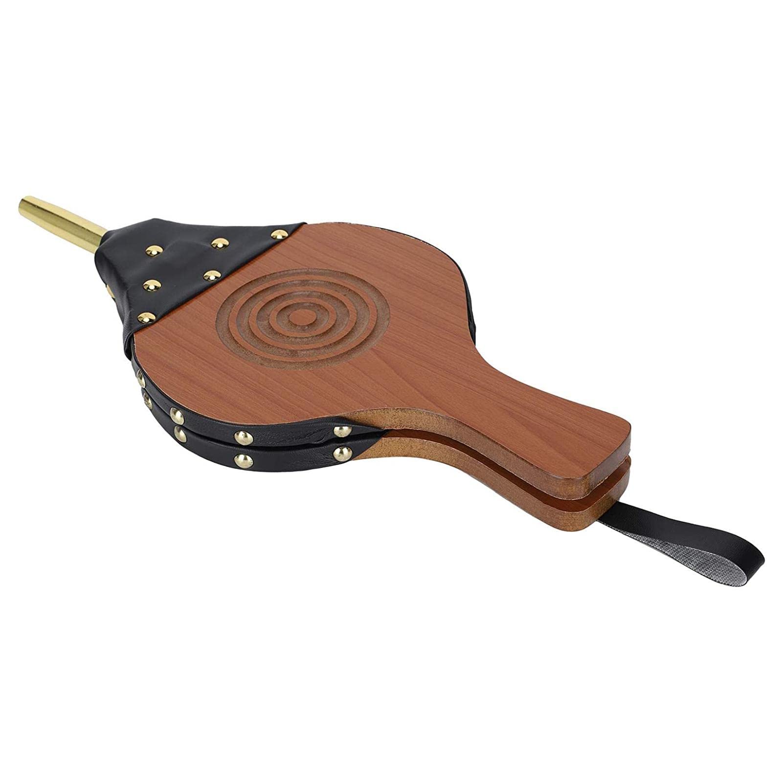 Fuelle， Fuelle de Madera, Fuelle de Madera for Chimenea Fuelle de Fuego de Cuero Grande ergonómico Soplador de Parrilla for Chimenea Manual Soplador de Aire de Madera con Correa