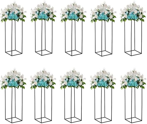 Miniatura 1 de Soporte de pedestal negro para plantas 10 piezas de soporte de metal para plantas soporte de flores de 315 pulgadas de alto soporte de flores