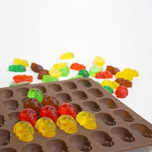 Miniatura 2 de 1 juego de molde de calavera de Halloween para galletas de calavera de Halloween, bandejas de silicona de gomitas de silicona para caramelos