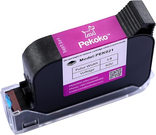 Miniatura 2 de PEKOKO Cartucho de tinta blanca Reemplazo impermeable de secado rápido para pequeñas impresoras de inyección de tinta portátiles inteligentes de