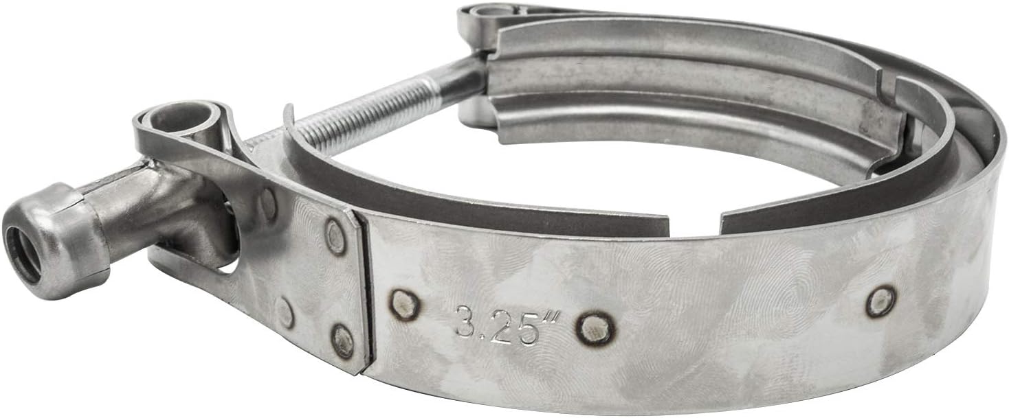 2X 3" Inch Stainless Steel V-Band Bolt Clamp with 2 Pcs Male Female Flanges Stainless Steel