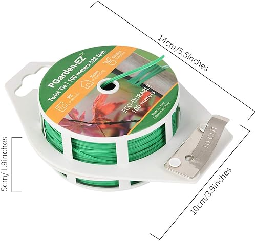 Miniatura 6 de Twist Ties - Lazos de jardín recubiertos de polietileno de 328 pies con cortador para jardinería, tomates, enredaderas y organización de cables de