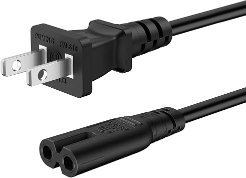 2 Prong Printer Power Cord for HP OfficeJet Pro/Envy/DeskJet Series, 5ft 1.5m, 18 AWG, 125V, 10 Amps, Universal Printer Power Cable Replacement