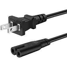 2 Prong Printer Power Cord for HP OfficeJet Pro/Envy/DeskJet Series, 5ft 1.5m, 18 AWG, 125V, 10 Amps, Universal Printer Power Cable Replacement