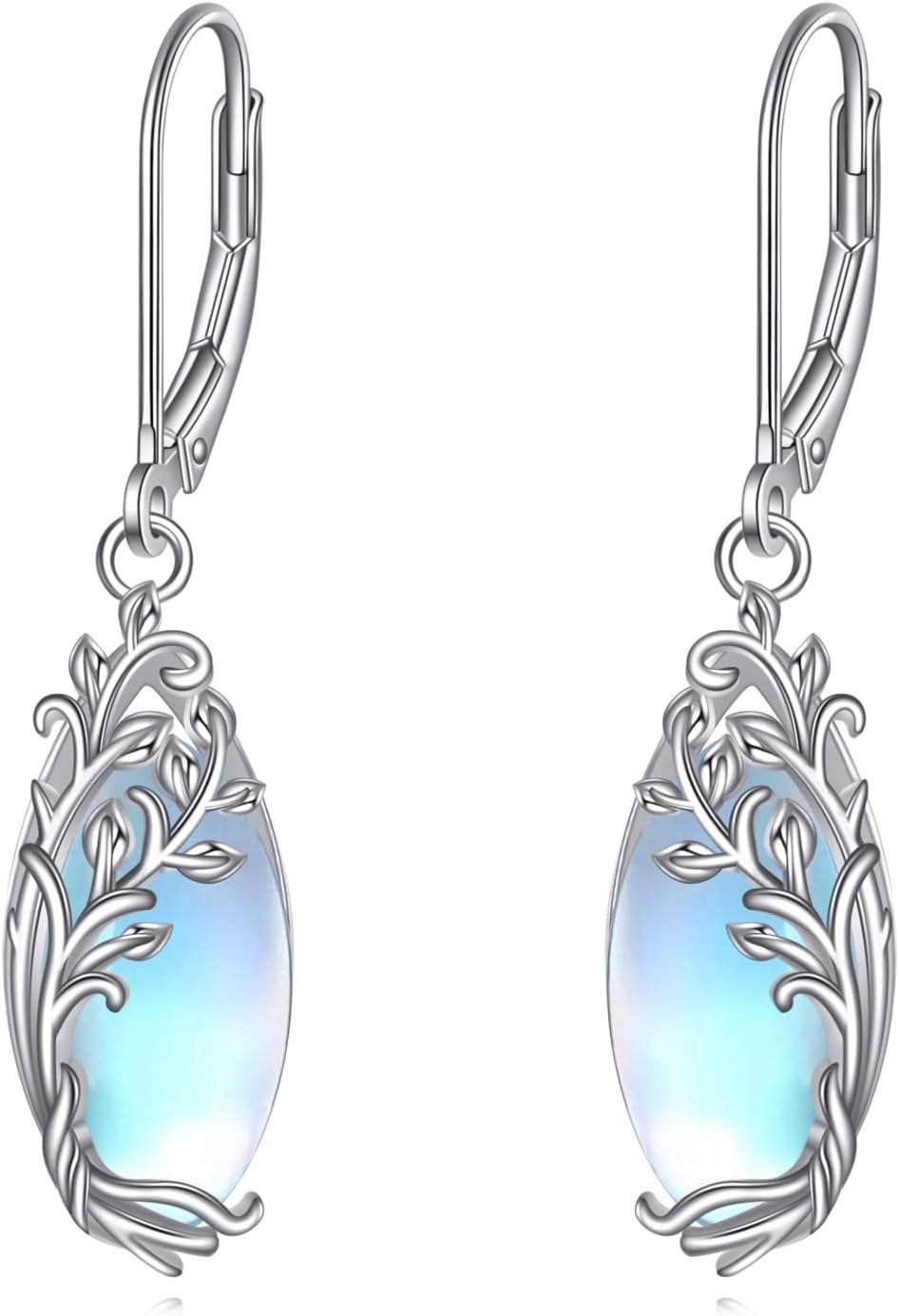 POPLYKE Tree of Life Teardrop Drop Dangle Earrings Sterling Silver Leverback Earrings Jewelry