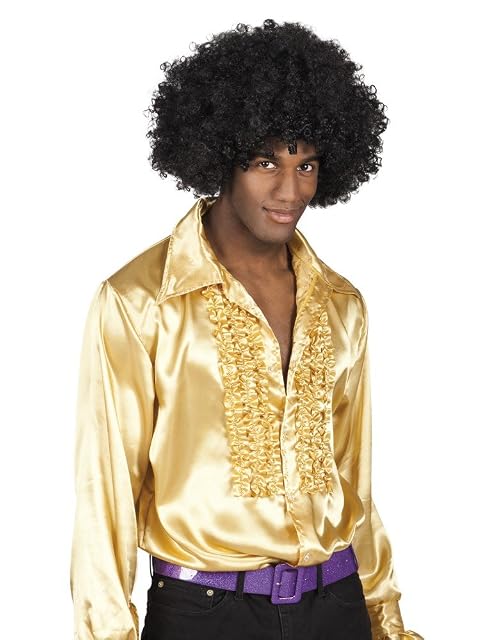 Camisa de los años 70 con volantes para hombre de los Setenta Disco Schlagermove Bad Taste, dorado, XL