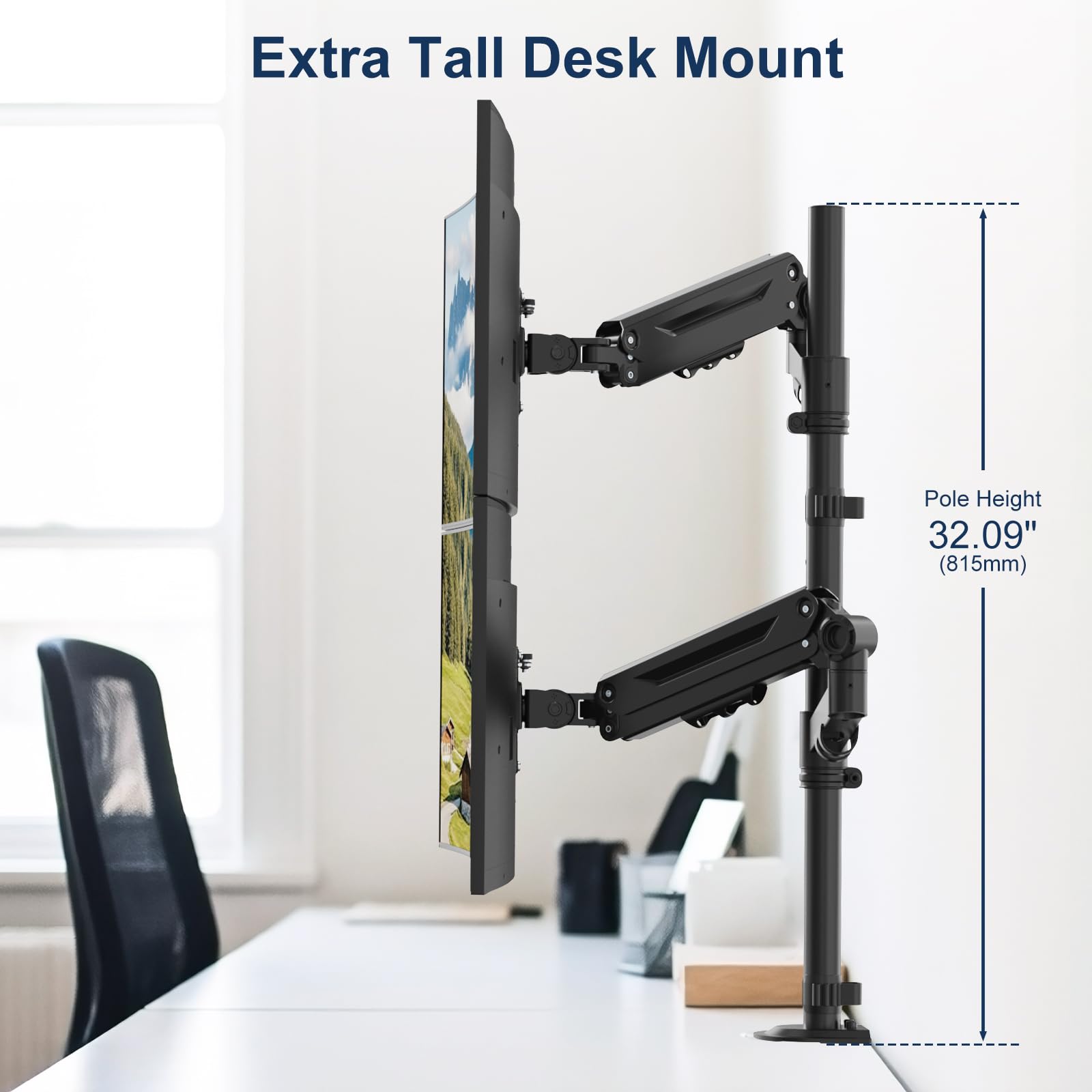Monitorhalterung 2 Monitore für 17-40 Zoll Bildschirm - STANDOPIA Monitor Halterung Hält 12 kg pro Bildschirm mit Höhenverstellung, Neigen & Schwenken, VESA 75/100 mm