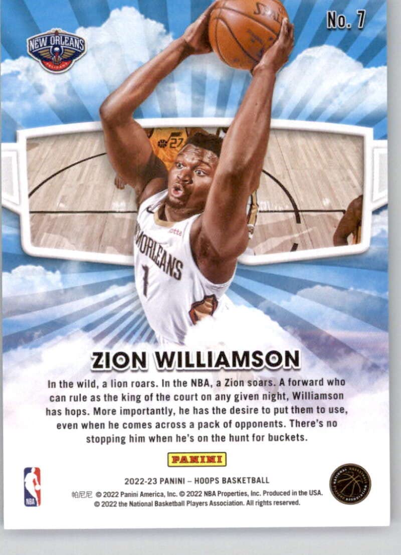 Amazon.com: 2022-23 Panini NBA Hoops Skyview #7 Zion Williamson 