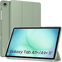 Vista 31 de MoKo Funda para Galaxy Tab A9+/A9 Plus de 11 pulgadas 2023, Funda Protectora Inteligente Delgada con Soporte y Carcasa Trasera Translúcida de PC