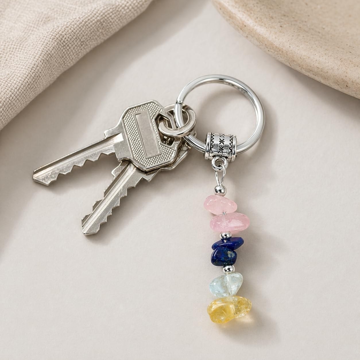 Cute Natural Crystal Keychain for Women, Retirement, New Beginnings