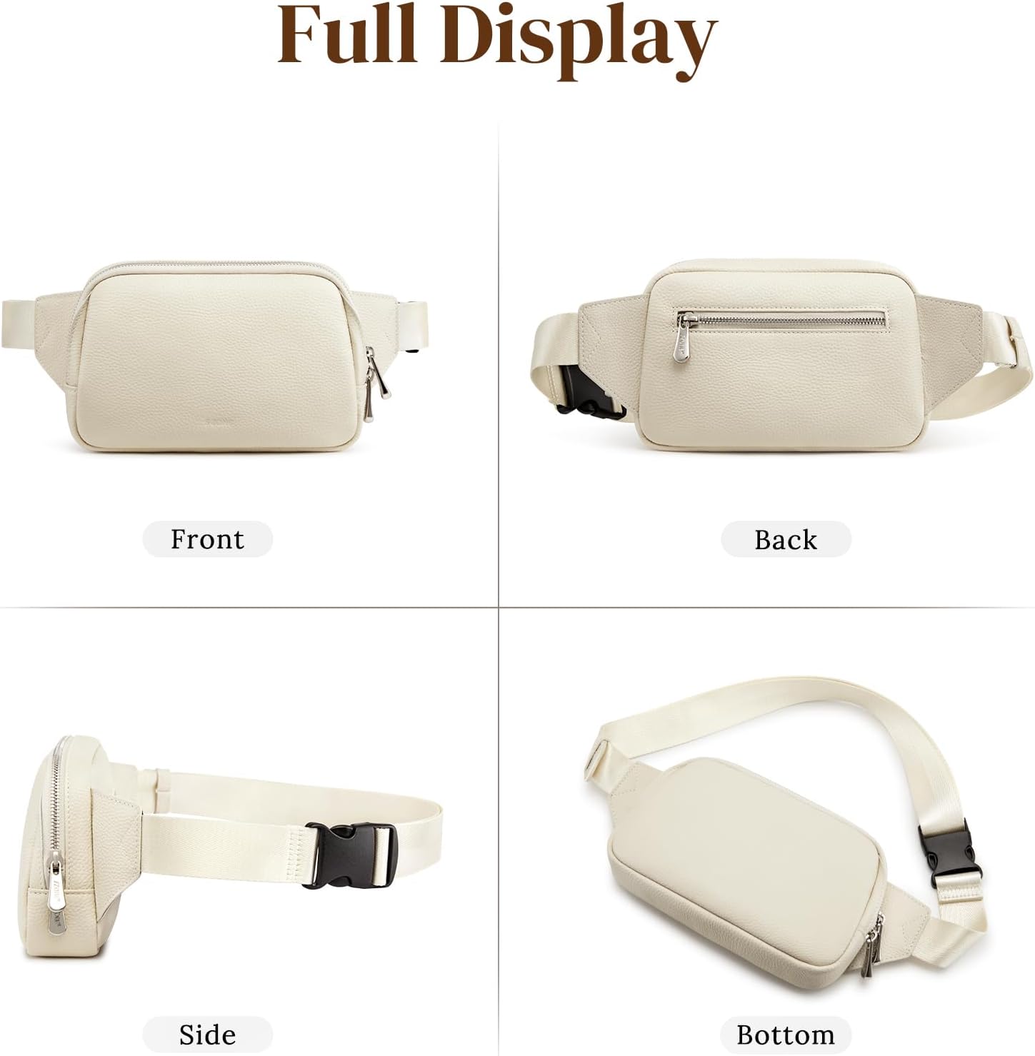 S-ZONE Leather Fanny Pack for Women RFID Blocking Waist Belt Bag Crossbody Purse - Image 7