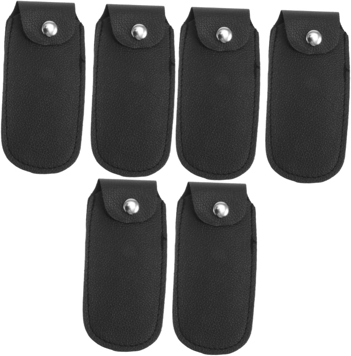 Vaguelly Holsters 6 pcs Faux Musician Cases Protective Pouches Protector Case Ten- Leather Practical Black Bags Harmonica Mouth Baggies Holes Blues Beginner Storage Instrument Harmonica Case