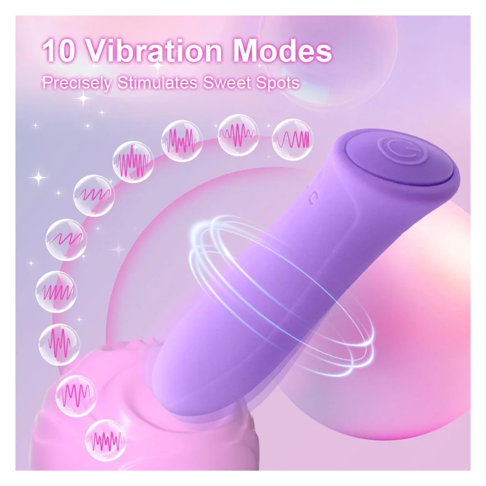 Mini vibratore a proiettile for donna 7 modalità Silicone medico USB ricaricabile impermeabile(E0238-D)