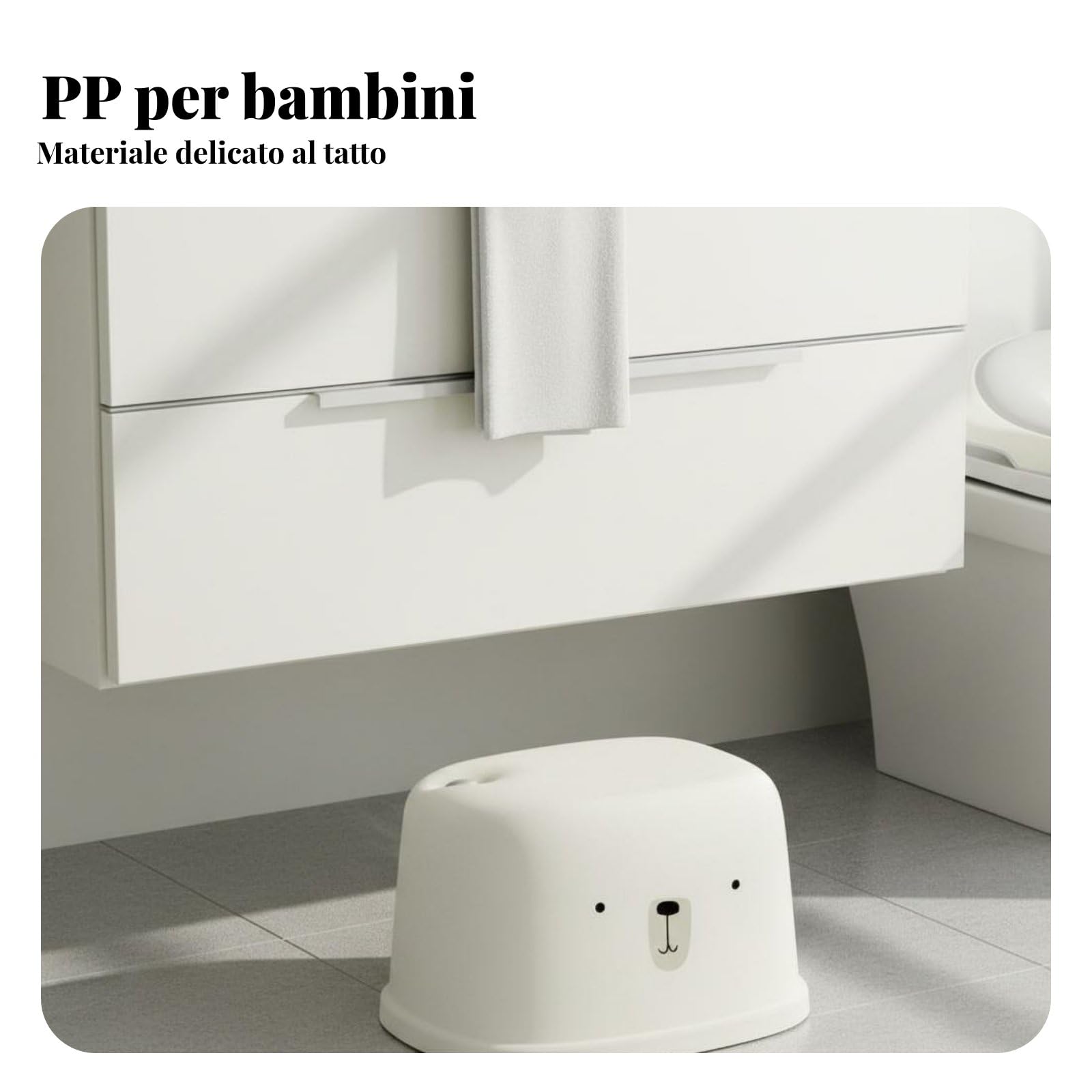 Qianly Sgabello Bagno Bambini Stabile e Sicuro Rialzo Antiscivolo Bambini Angoli Arrotondati Sgabello Contenitore Multiuso per Addestramento Al Vasino, Avanzato