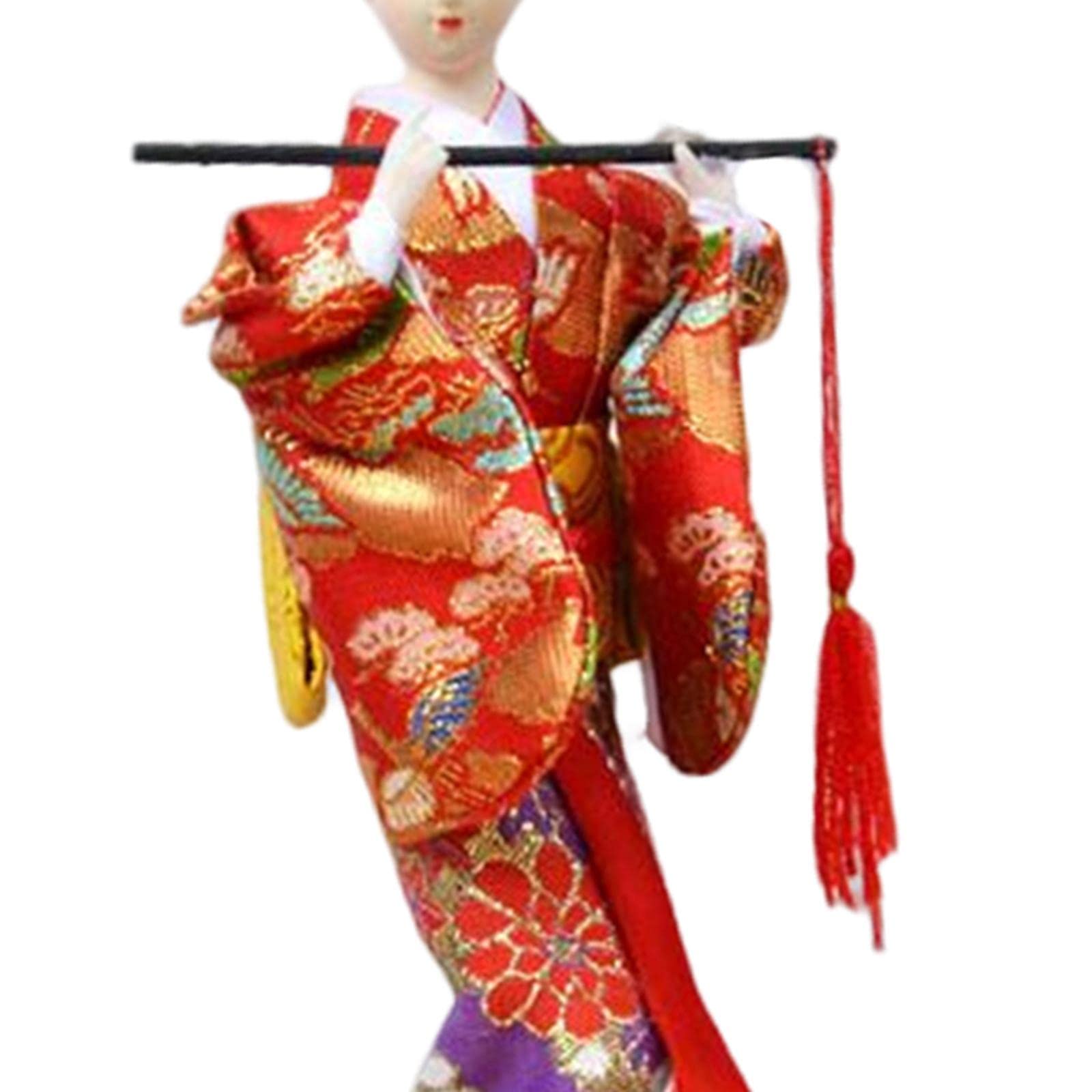 Weavaeluee Poupée De Geisha Kimono Japonaise 28 Cm Décoration De