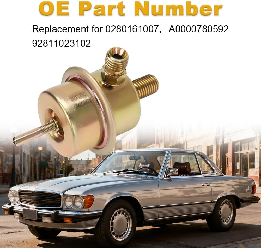 0280161007 Fuel Pressure Regulator Damper Compatible with 1976-1982 Benz 280E 280CE 280SE 450SL 450SLC 450SE 450SEL PORSCHE 928 Replacement for 92811023102 A0000780592
