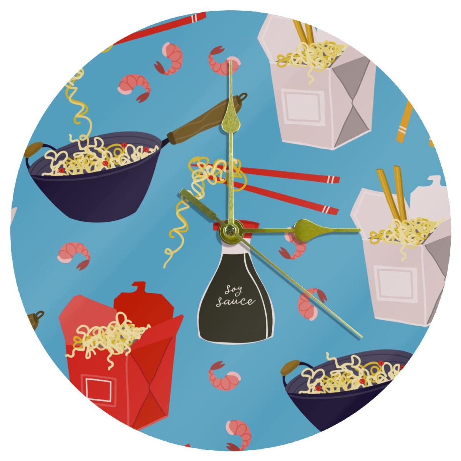 Horloge murale acrylique bleu 24 cm silencieuse pour salon et bureau