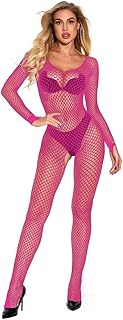 FIENSYDL Mesh Fishnet Lingerie Thigh High Stockings Teddy Bodysuit Lace Babydoll Sexy Lingerie for Women