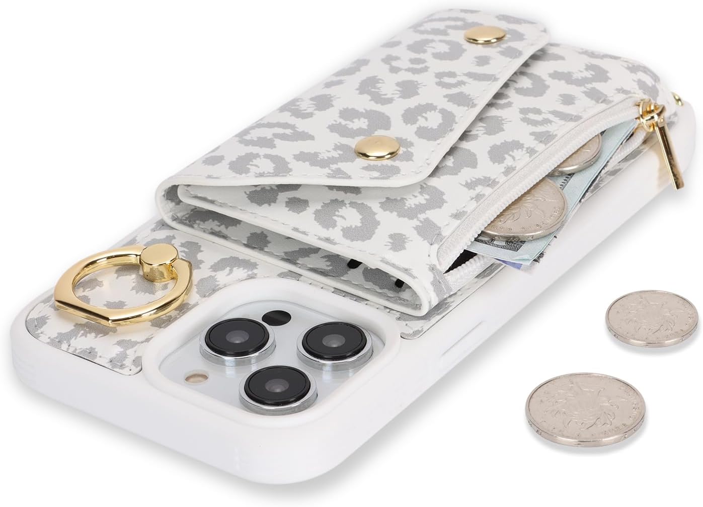 iPhone 15 Pro Max用ケース カードホルダーとストラップ付き - ジッパーポケット、クロスボディストラップストラップ、 iPhone  14 Pro Max 14Plus 13 11 12 クロスボディストラップショルダーカードホルダー用ジッパーウォレッ レザージッパーウォレット  カードホルダー ...