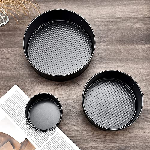 Suuker Springform Pan Set Of 3 (4" 7" 9"),Round Non-Stick Cheesecake Pans Spring Form For Cheesecake,Tier Wedding Cakes,Pizzas,Removable Bottom,Leakproof Bakeware Sets With Small,Medium,Large #TOP5