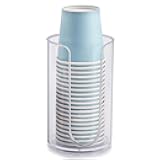 LoveBB Bathroom Cup Dispenser, 3oz-5oz Small Disposable Paper Cups Holder for Bathroom Vanity Countertop's Rinsing/Mouthwash Cups, Clear