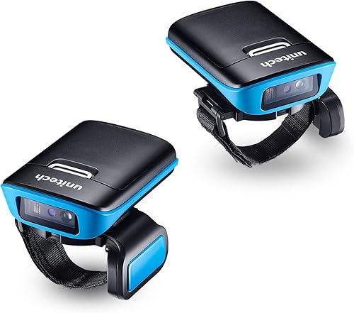 Unitech America MS652 Plus Escáner de anillo portátil, 2D Imager SE4107, 2.4GHz Bluetooth, memoria de 7.5MB, cable USB, correa de anillo de dos
