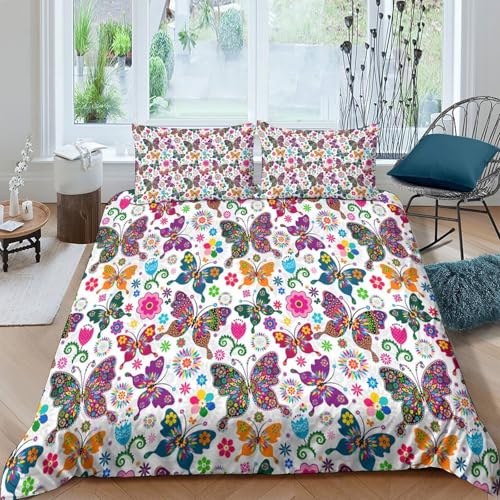 Housse de couette papillon résistante et douce pour lit d'ado - 4