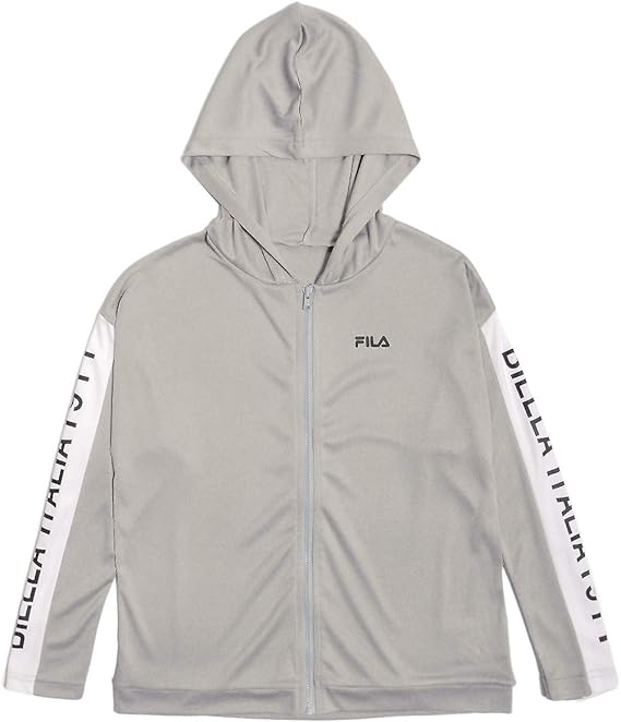 Amazon Fila フィラ キッズ ジュニア用フード付き長袖ラッシュガード水着 128 873 Sw2672 130cm グレー 水着 通販