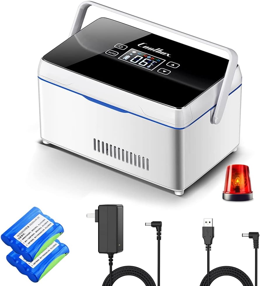 （Upgraded version） Insulin Cooler Case portable Diabetic cooler Box Mini Drug Refrigerator Keeping Cooling 2-8℃ with handle, alarm & USB Chargerable（1 layer Celsius temperature