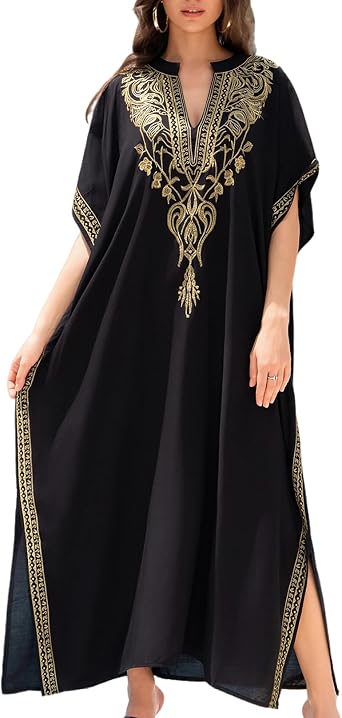 Caftan Dresses for Women Bohemian Maxi Dress Kimono Beach Swimsuit Cover Up Loungewear Beachwear Kaftan