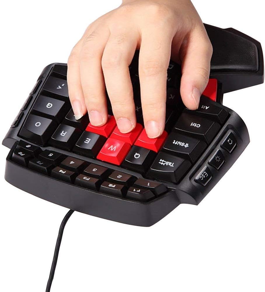 MOSTOP Keybaord One Handed Keyboard Portable Mini Gaming Keypad Ergonomic Game Controller for LOL/Wow/Dota