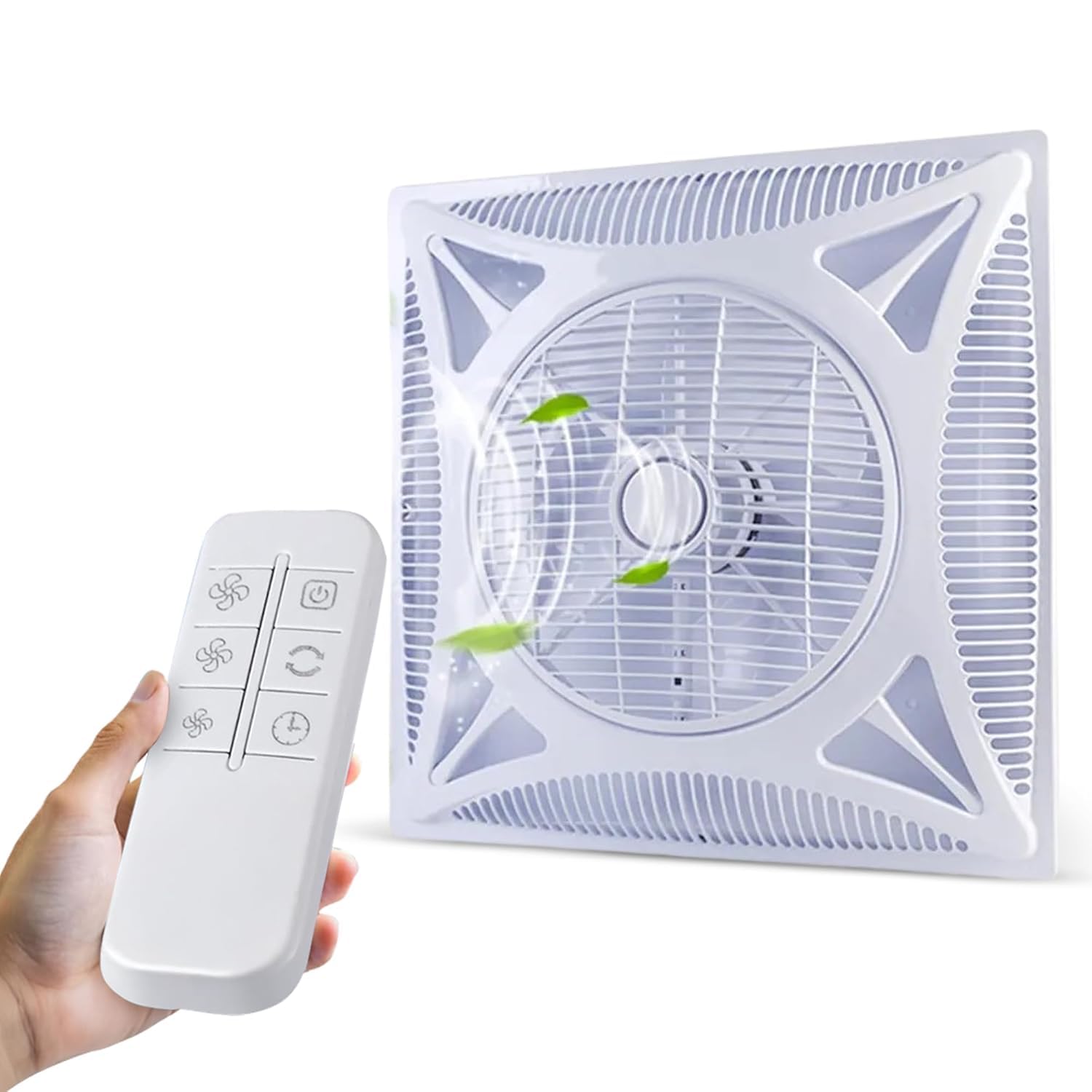 Ceiling Fan Dual Balls Bearing AC Ceiling Mounted Fan With Pure Copper Motor,360° Air Flow Ceiling Fan With Remote Control For Home And Commercial Use 600 x 600 mm - White (ST-03)-image-49