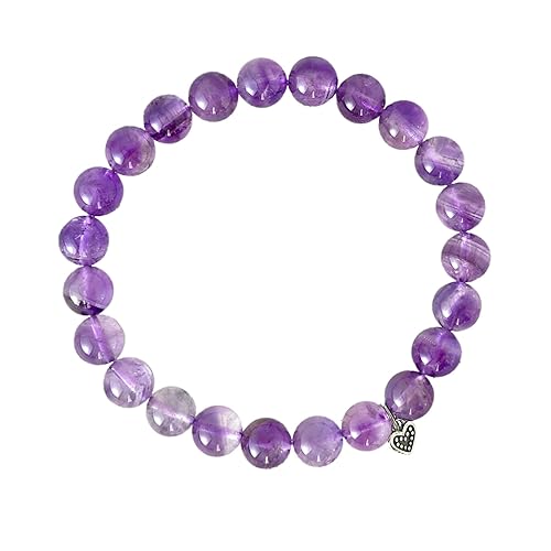 Amethyst Bracelet Purple Jewelry Womens Heart Beaded Bracelets Crystals And Healing Stones Bracelets for Women Charm Bracelets As Gifts for Women