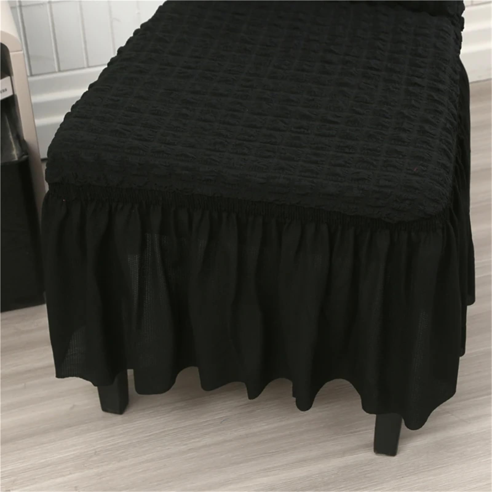 Stuhlbezüge mit Volant 6 Stück Stuhlhussen for Esszimmer, Bankettstuhl, Stretch-Stuhlrock, elastisch, Hochzeitsstuhl-Dekoration für Hotels und Hochzeiten