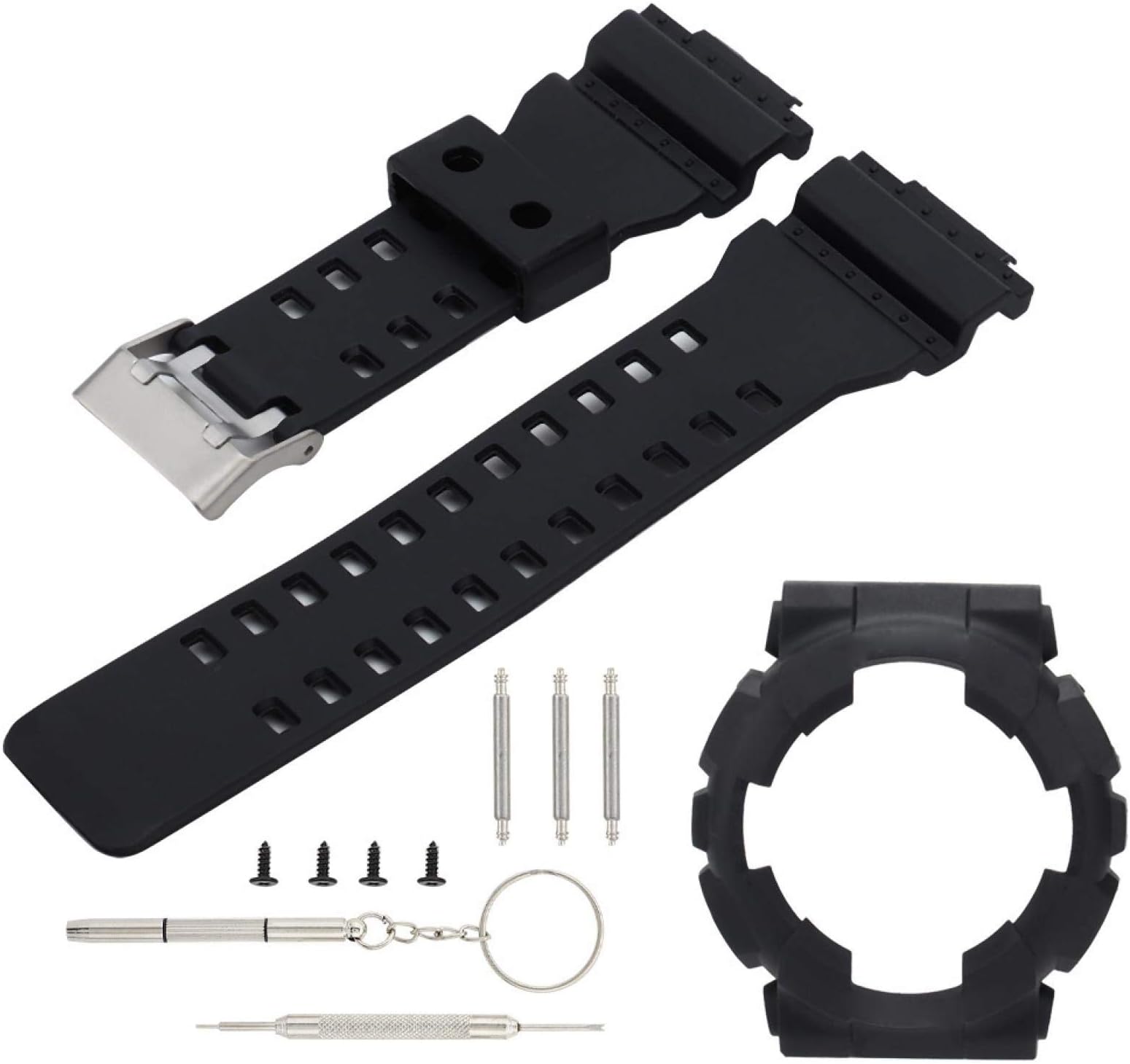 – Watch Strap Silicone Watch Strap Replacement Wristband with Watch Case Fits for G Shock GA110/100