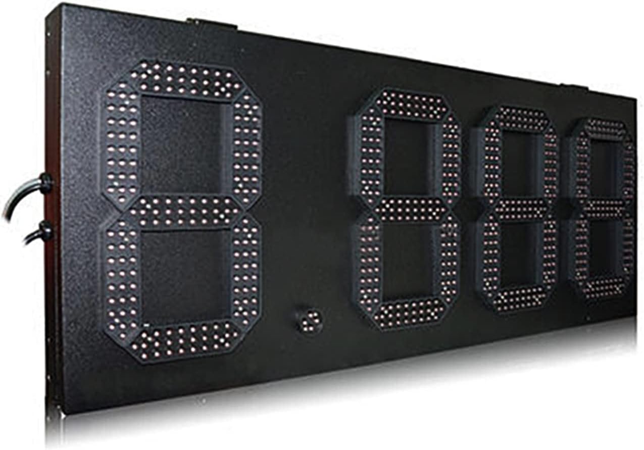 Interval Timer Rainproof Iron Box 12 Inch High Brightness Red 888.8 Format Digital LED Gasoline Price Dis-Play 7-Segment LED Digital Signboard Gym Clock Timer (2 Bit Day Countdown 1)