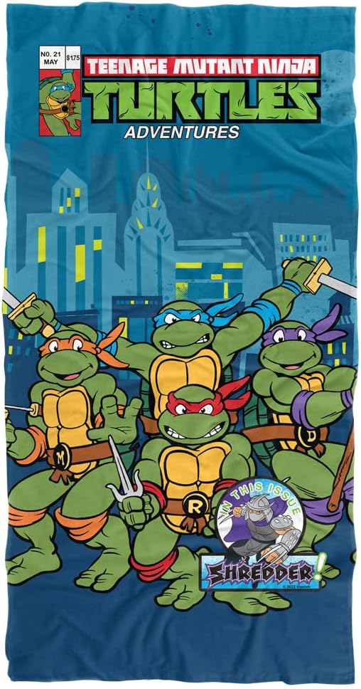 LOGOVISION Teenage Mutant Ninja Turtles TMNT Comic Cover No.21 Beach Towel, 30"x60"