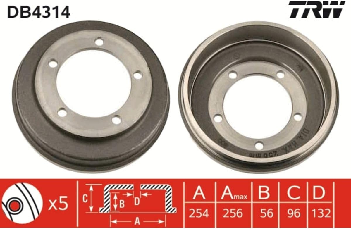 TRW Automotive AfterMarket DB4314 Brake Drum