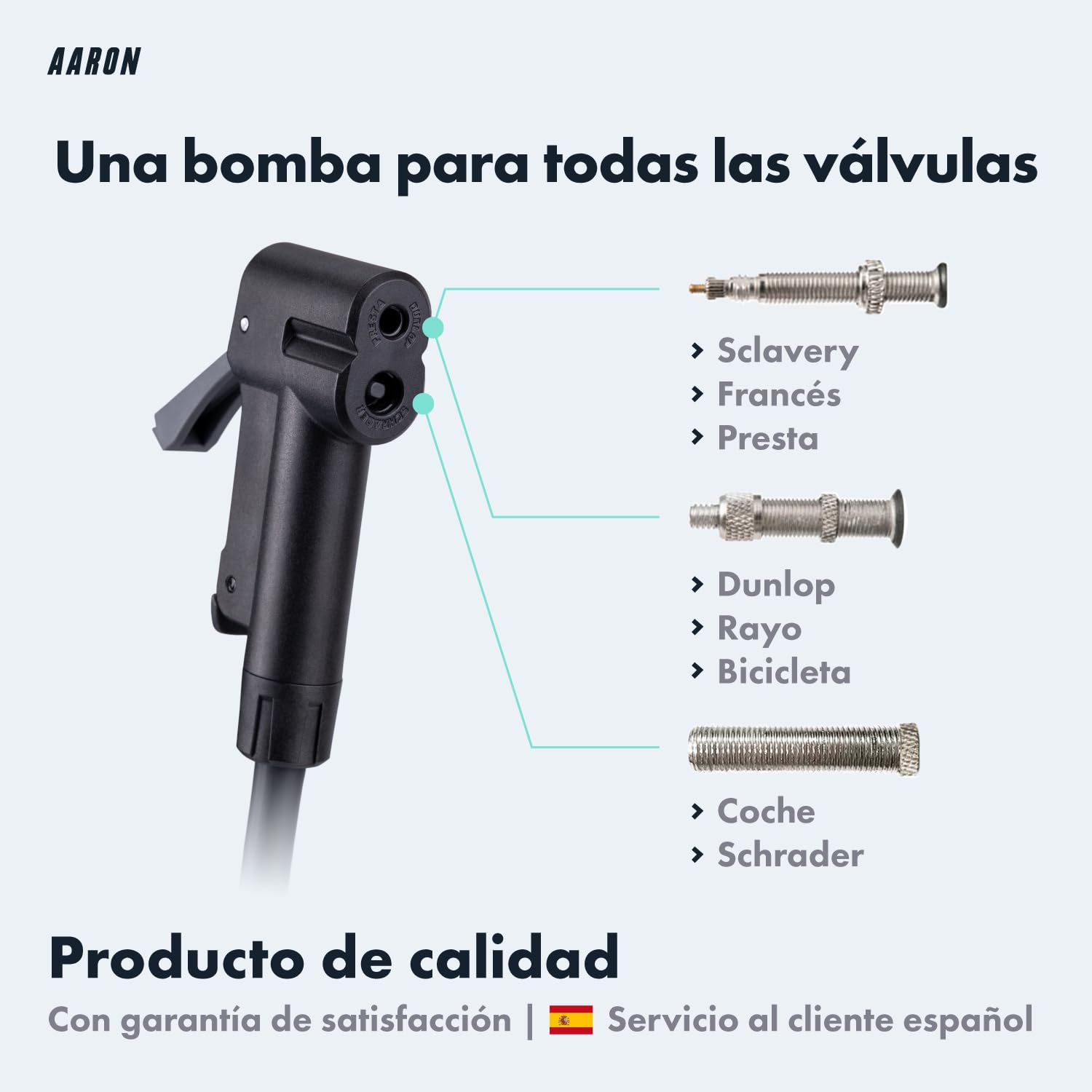 AARON Sport One - Bomba de pie para Bicicleta manómetro para Todo Tipo de válvulas, con Accesorio para Pelotas, Amarillo