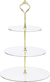 Maitys 3 Tier Acrylic Round Clear Cupcake Stand Dessert Tower Stand Cookies Cupcake Display Stand for Wedding Treats Birth...