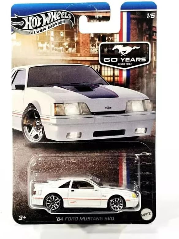 Hot Wheels '84 Ford Mustang SVO, Silver Series 1/5, White