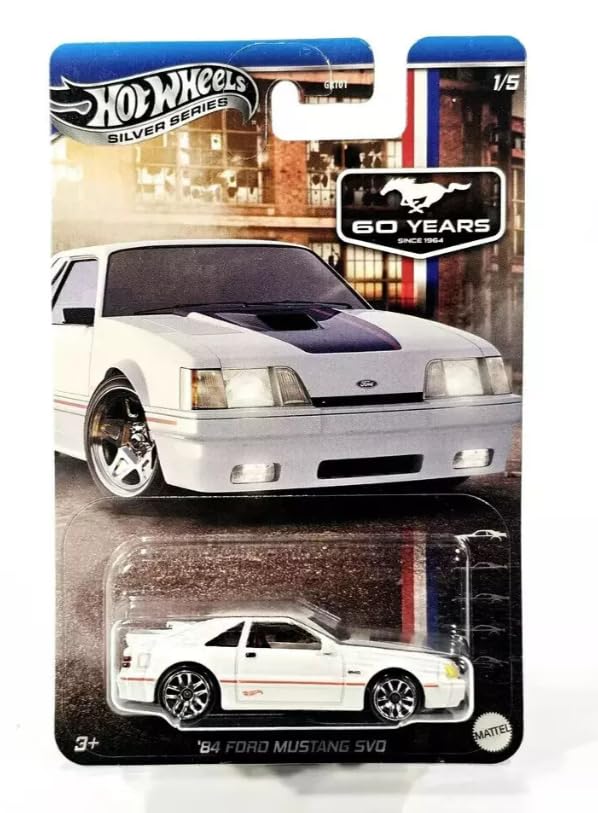 Hot Wheels '84 Ford Mustang SVO, Silver Series 1/5, White : Amazon