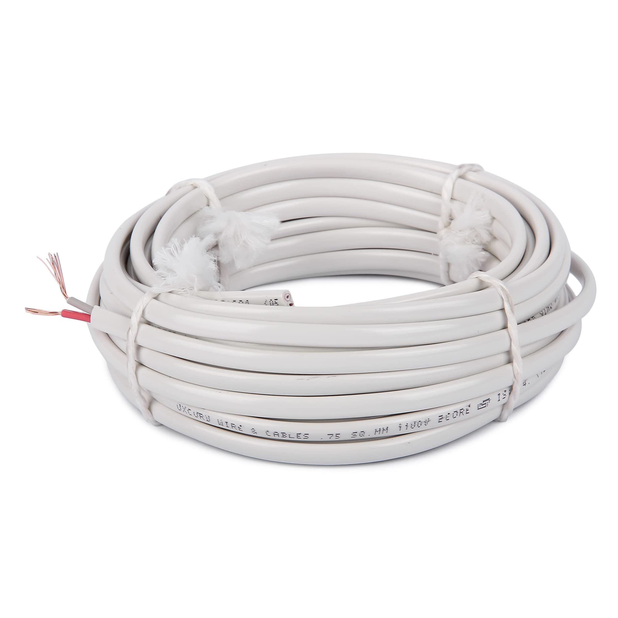 OXCORD Speaker Twin Flat 2 core Copper Wires and Cables .75 mm 30 feet for Domestic and Industrial Single Phase Electric Connections up to 1100 V (10 Yard)