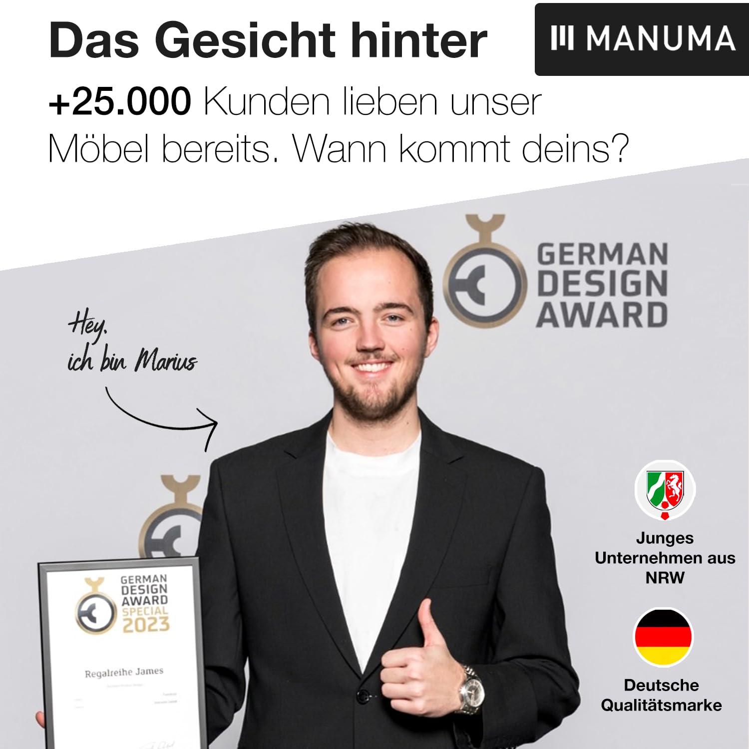 MANUMA Besenschrank 60 cm breit Flurschrank Vorratsschrank - Aufbewahrungsschrank 5 Fächer - Mehrzweckschrank Haushaltsschrank