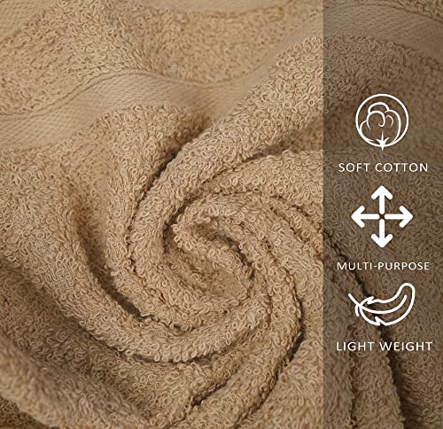 Textila Cotton Hand Towels - Pack Of 3 - Beige Color - 16X27 Inches - Soft And Absorbent Towels For Bathroom, Kitchen, And Gym. #TOP3