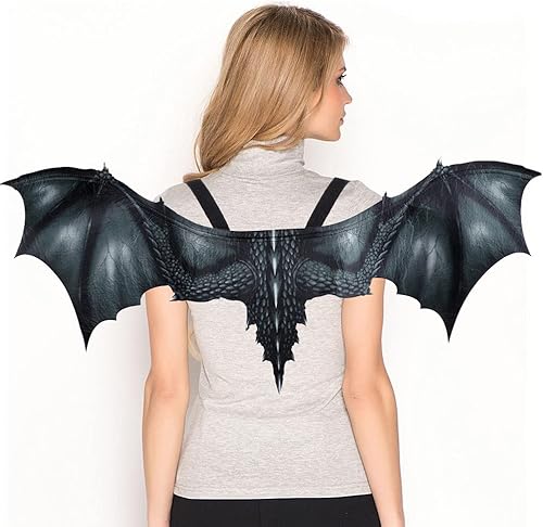 Miniatura 5 de Máscara de alas de dragón para disfraz de alas de diablo para adultos, alas de murciélago para fiesta de Halloween, cosplay